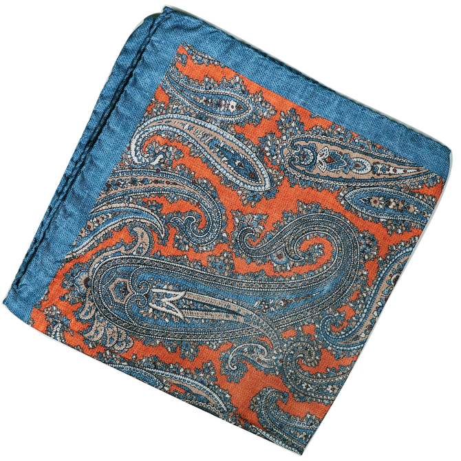 Paisley Print Silk Pocket Square