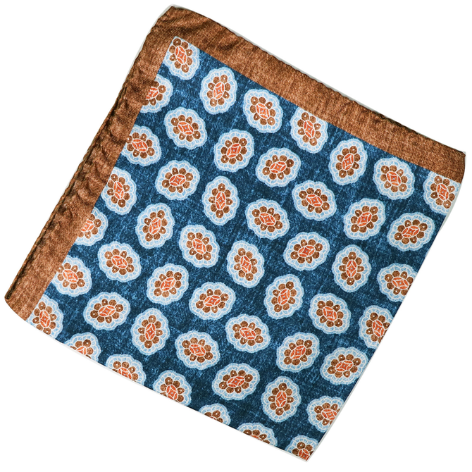 Geometric Print Silk Pocket Square