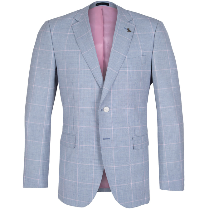 Stefano Windowpane Check Fine Wool Blazer