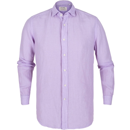 Roma Luxury Linen Shirt With Floral Trim-new online-Fifth Avenue Menswear