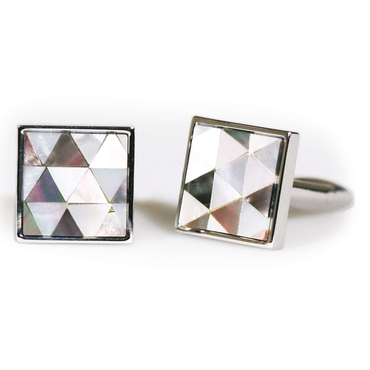 Mosaic Mother Of Pearl Inlay Cufflinks-new online-Fifth Avenue Menswear