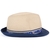 Two Tone Straw Hat With Tropical Print Band