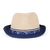 Two Tone Straw Hat With Tropical Print Band