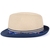 Two Tone Straw Hat With Tropical Print Band