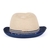 Two Tone Straw Hat With Tropical Print Band