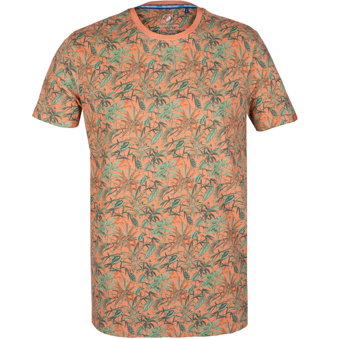 Slim Fit Leafs Print T-Shirt