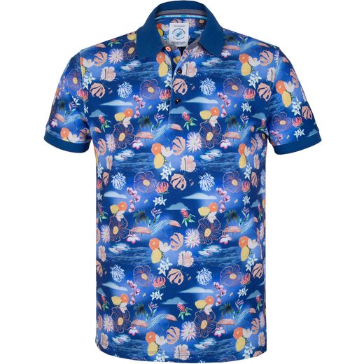 Tropical Beach Print Pique Polo-on sale-Fifth Avenue Menswear