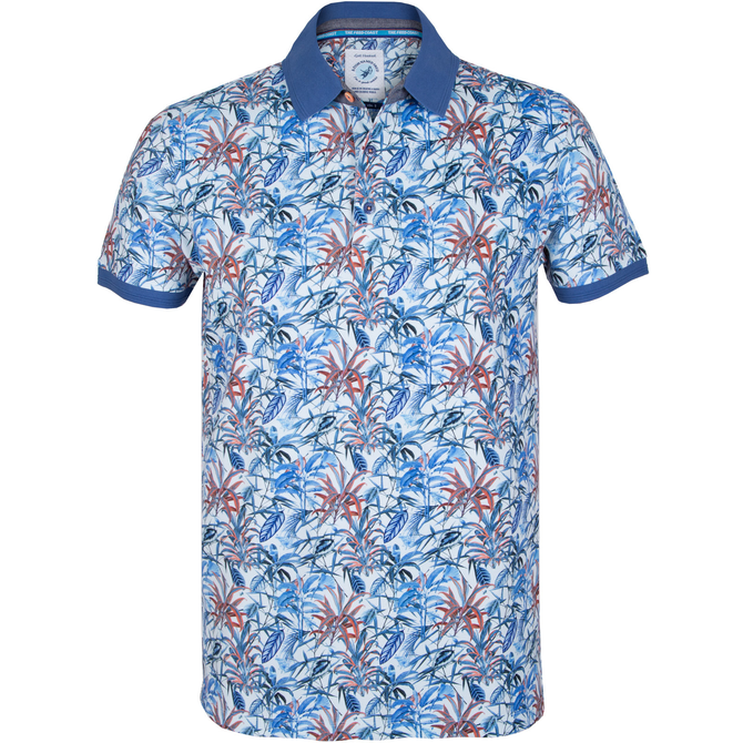 Leafs Print Pique Polo