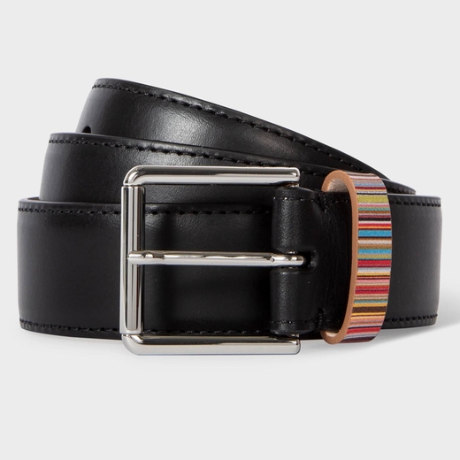 Signature Stripe Keeper Leather Belt-new online-Fifth Avenue Menswear