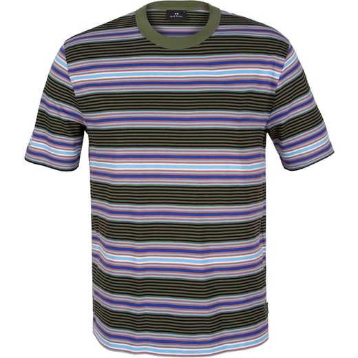 Regular Fit Multi Stripe Cotton T-Shirt-new online-Fifth Avenue Menswear