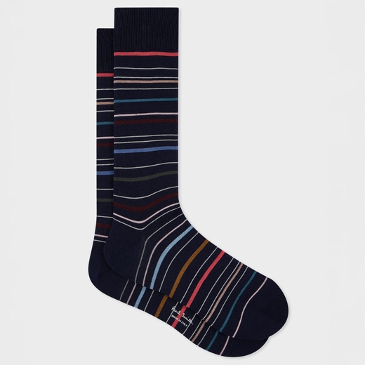 Pencil Stripe Cotton Socks-new online-Fifth Avenue Menswear