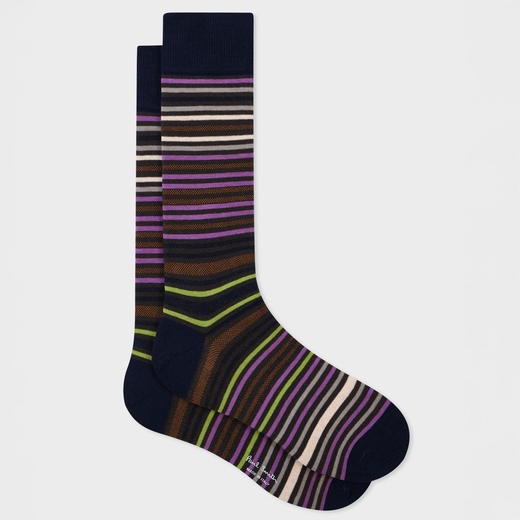 Gavin Stripe Cotton Socks-new online-Fifth Avenue Menswear