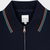 Luxury Zip Polo With Stripe Collar Trim