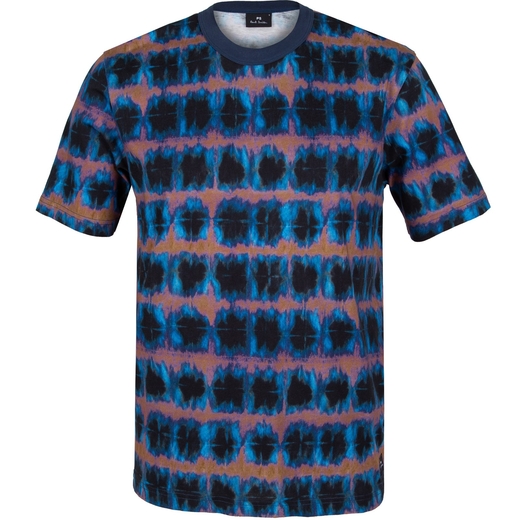 Regular Fit Shibori Check Cotton T-Shirt-new online-Fifth Avenue Menswear