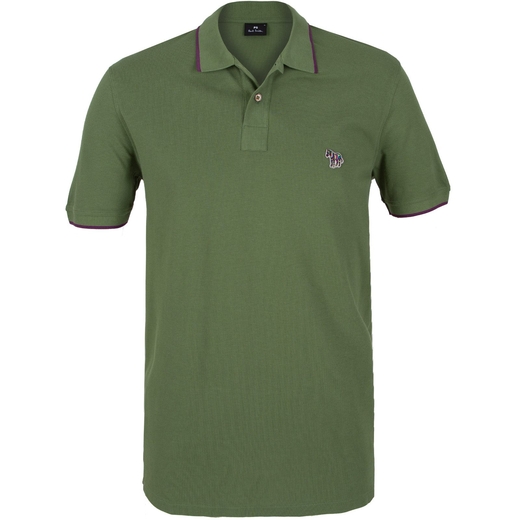 Stripe Collar Cotton-Pique Zebra Logo Polo-new online-Fifth Avenue Menswear