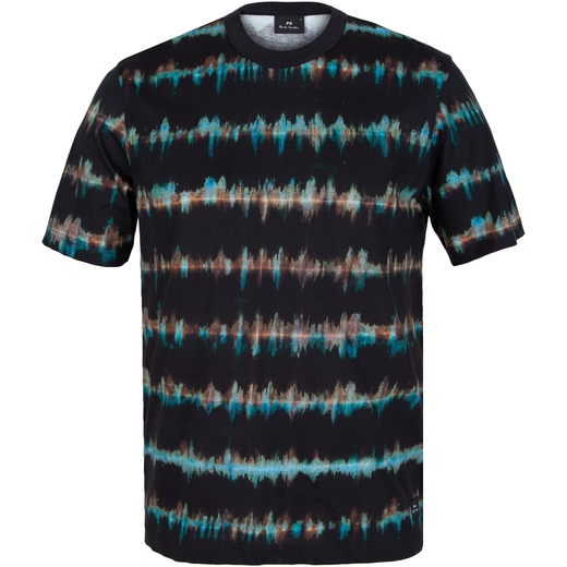 Regular Fit Shibori Stripe Cotton T-Shirt-new online-Fifth Avenue Menswear