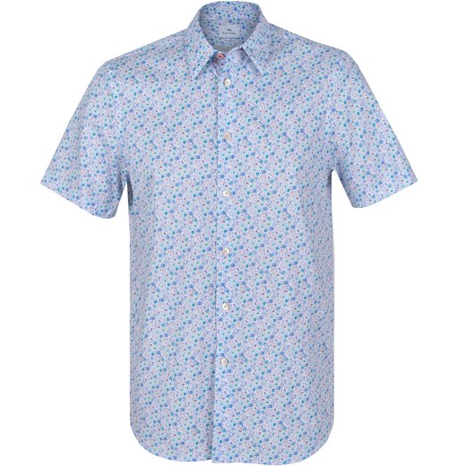 Tailored Fit Small Floral Print Short Sleeve Shirt-new online-Fifth Avenue Menswear