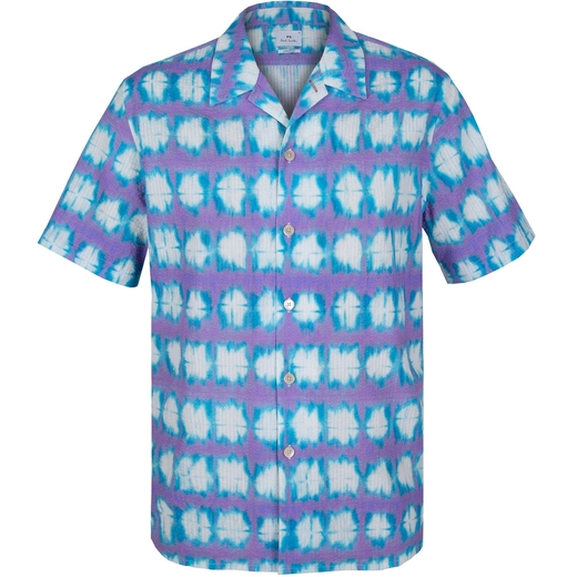 Classic Fit Shibori Check Print Short Sleeve Shirt-new online-Fifth Avenue Menswear