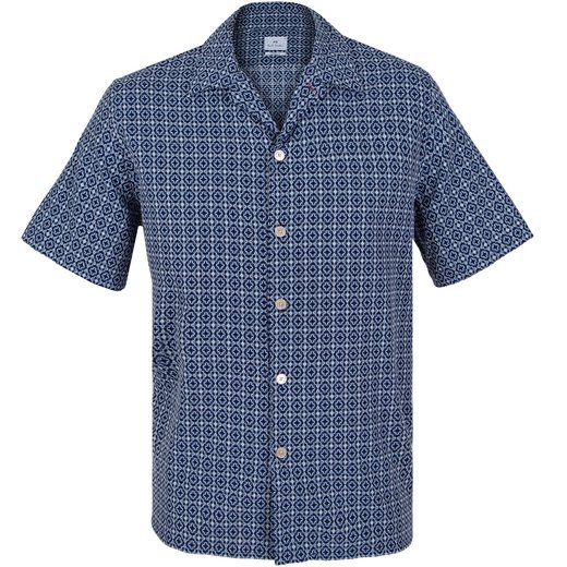 Classic Fit Geometric Pattern Short Sleeve Shirt-new online-Fifth Avenue Menswear