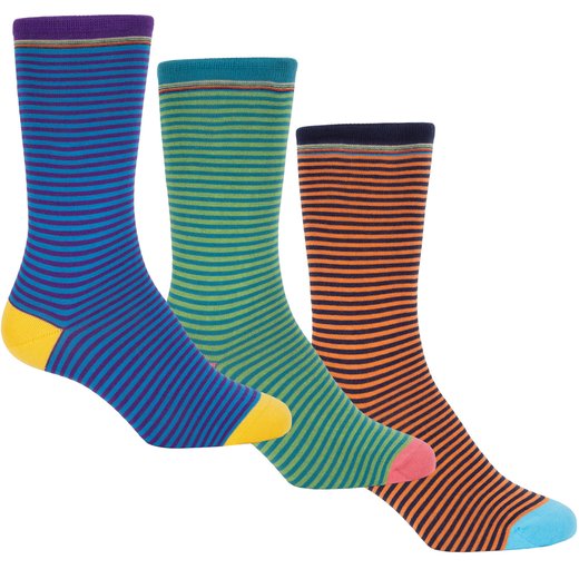 3 Pack Duo Stripes Cotton Socks-new online-Fifth Avenue Menswear