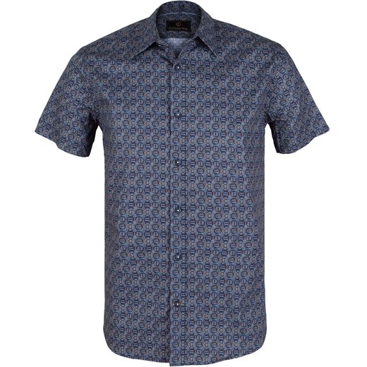 Brody Geometric Print Short Sleeve Shirt-on sale-Fifth Avenue Menswear