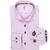 Pink Organic Cotton Twill Dress Shirt With Print Trim