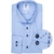 Light Blue Cotton Poplin Dress Shirt With Print Trim