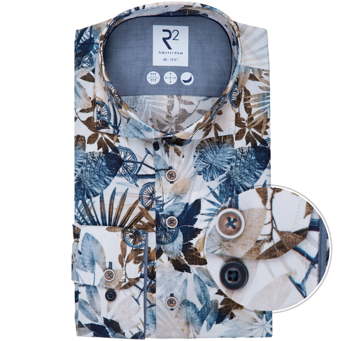 Floral & Bikes Print Cotton Shirt