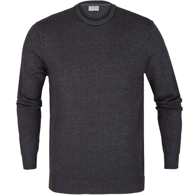 Fine Stripe 2-Tone Marle Knit Pullover