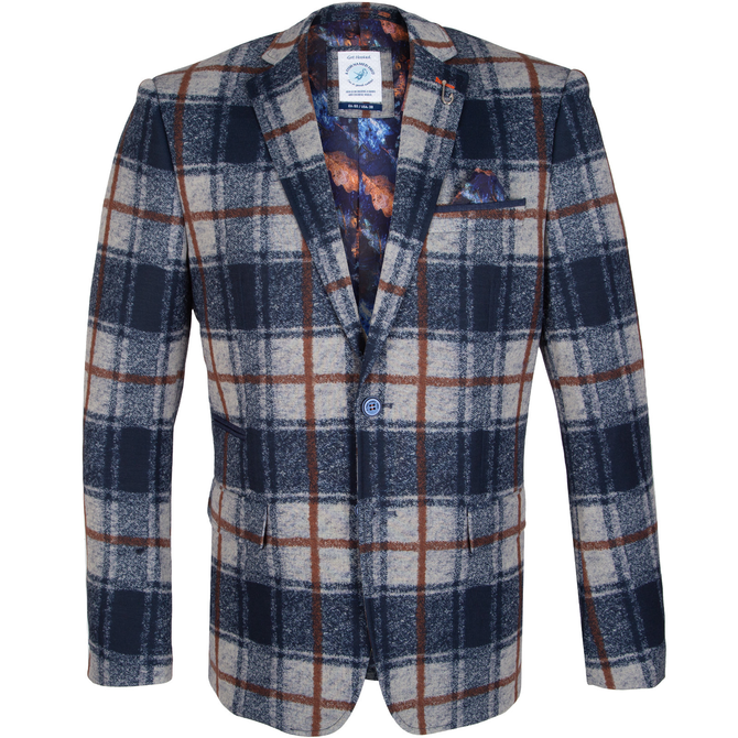 Bold Check Stretch Knit Blazer