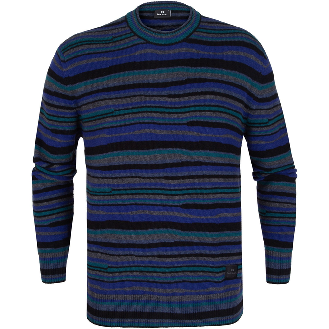 Wool Blend Crooked Stripe Pullover