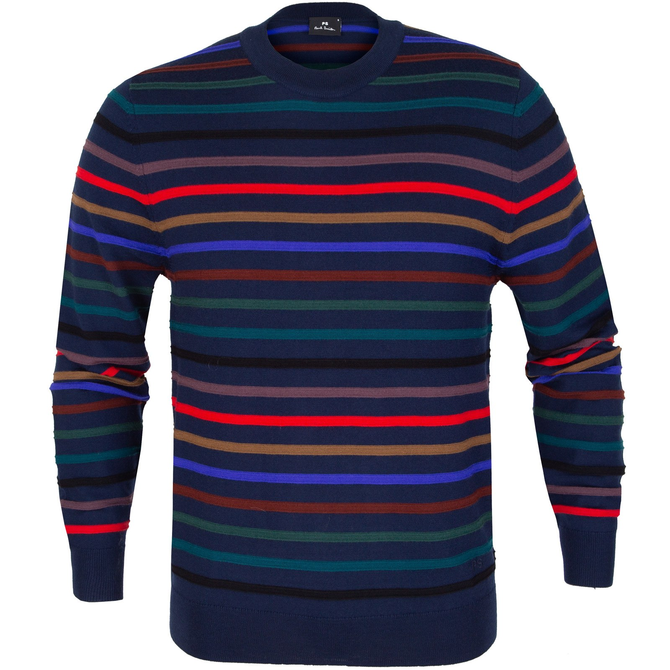 Multi Stripe Light Merino Wool Pullover