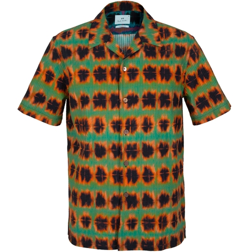 Classic Fit Shibori Check Print Short Sleeve Shirt-new online-Fifth Avenue Menswear