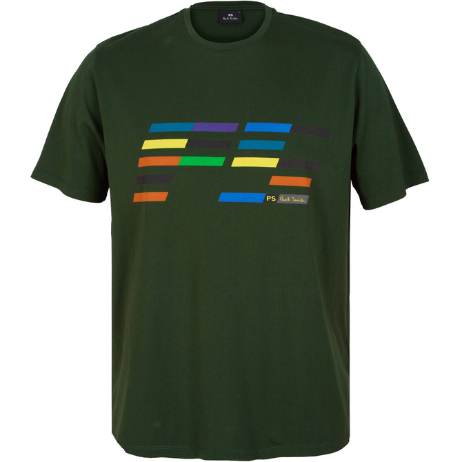 Regular Fit Slant Lines Logo Print