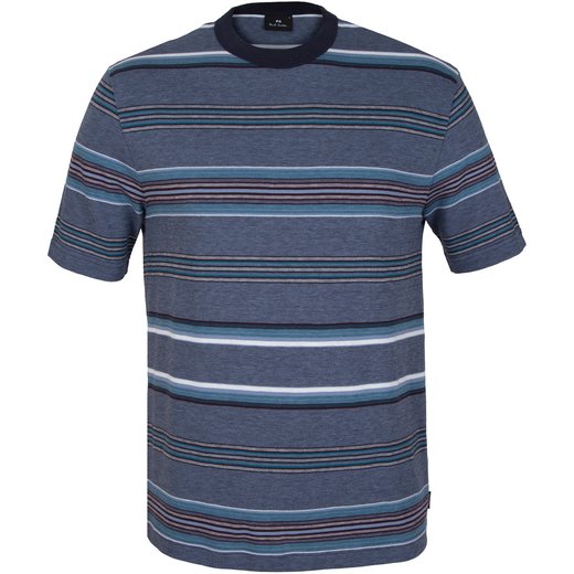 Regular Fit Multi Stripe Cotton T-Shirt-new online-Fifth Avenue Menswear