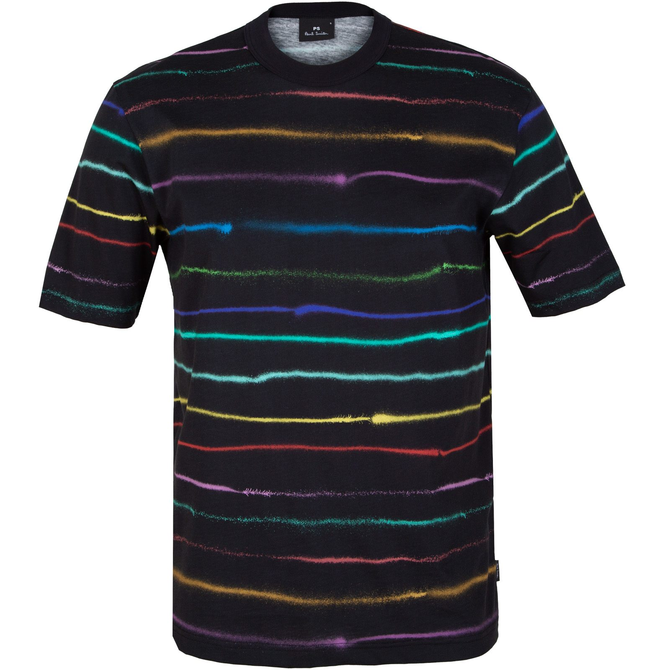 Organic Cotton Spayed Stripe Print T-Shirt