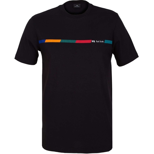 Organic Cotton Multi Stripe Line Print T-Shirt-new online-Fifth Avenue Menswear