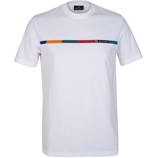 Organic Cotton Multi Stripe Line Print T-Shirt-new online-Fifth Avenue Menswear