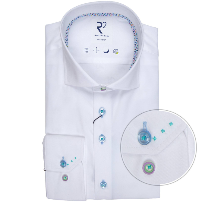 Stretch Cotton Lyocell Fine Twill Dress Shirt