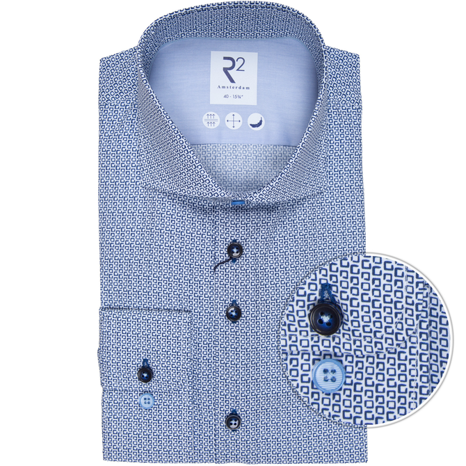 Luxury Cotton Geometric Print Dress Shirt