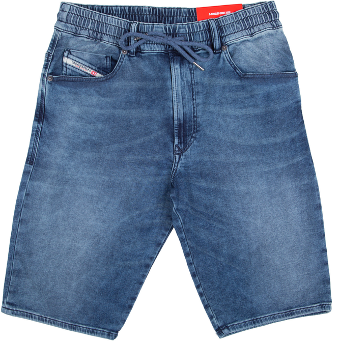 D-Krooley-Short Mid Wash Jogg Jean Shorts
