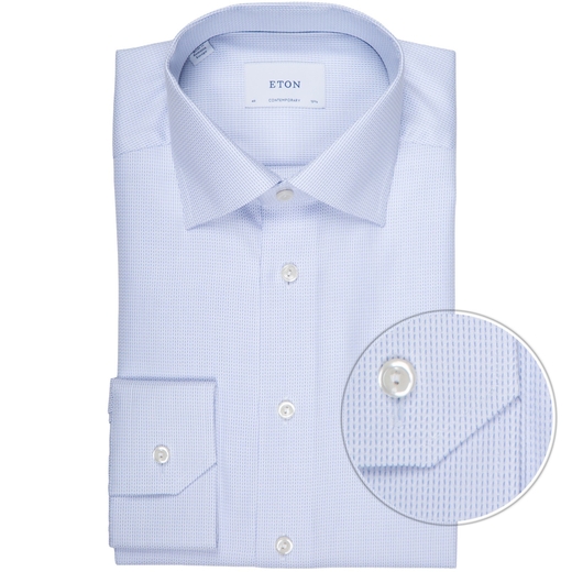 Contemporary Fit Luxury Cotton Twill Herringbone Dobby Dress Shirt-new online-Fifth Avenue Menswear