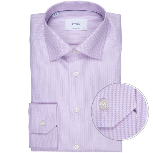 Contemporary Fit Luxury Cotton Twill Herringbone Dobby Dress Shirt-new online-Fifth Avenue Menswear
