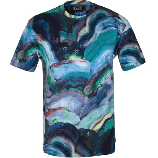 Relaxed Fit Abstract Cloud Print T-Shirt-new online-Fifth Avenue Menswear