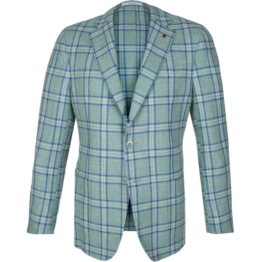 Luxury Wool & Silk Check Blazer-new online-Fifth Avenue Menswear