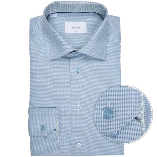 Slim Fit Luxury Cotton Dobby Dress Shirt With Parrot Print Trim-new online-Fifth Avenue Menswear