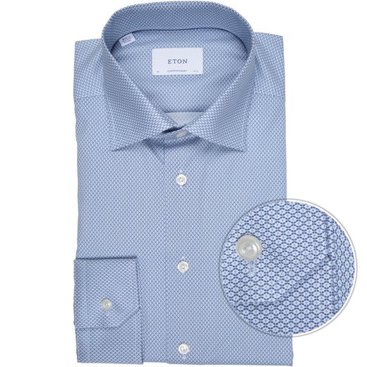 Contemporary Fit Luxury Cotton Micro Geometric Print Dress Shirt-new online-Fifth Avenue Menswear