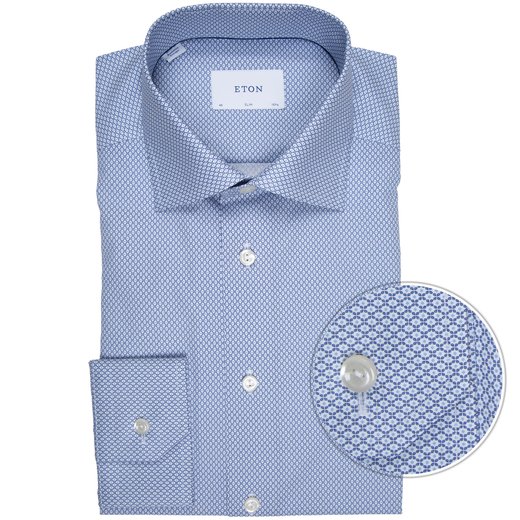 Slim Fit Luxury Cotton Micro Geometric Print Dress Shirt-new online-Fifth Avenue Menswear