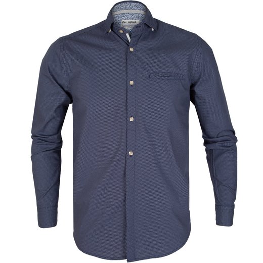 Bruno Micro Geometric Print Casual Cotton Shirt-new online-Fifth Avenue Menswear