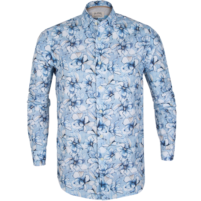 Treviso Large Floral Print Casual Cotton Shirt